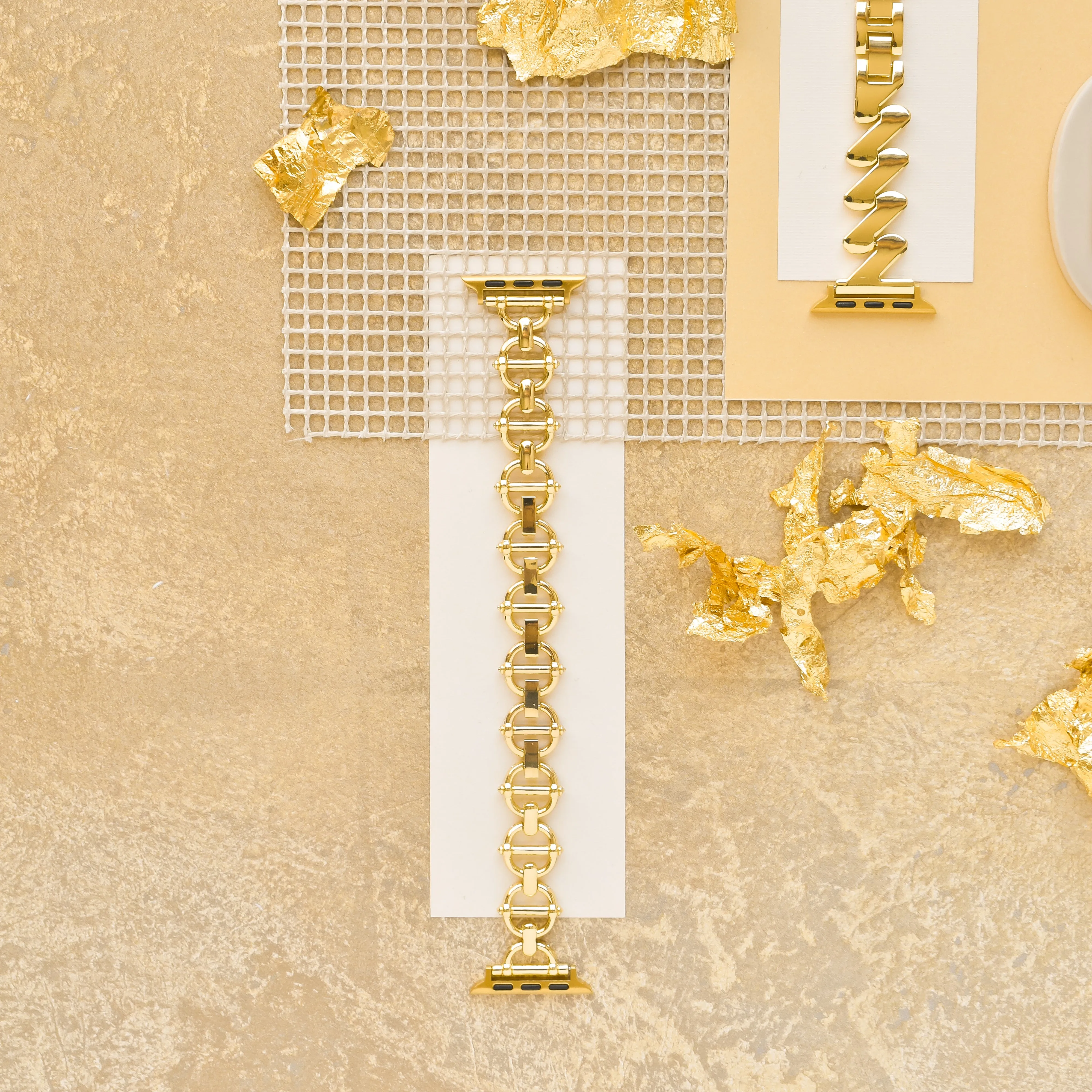 Metal Link Apple Watch Strap - Gold