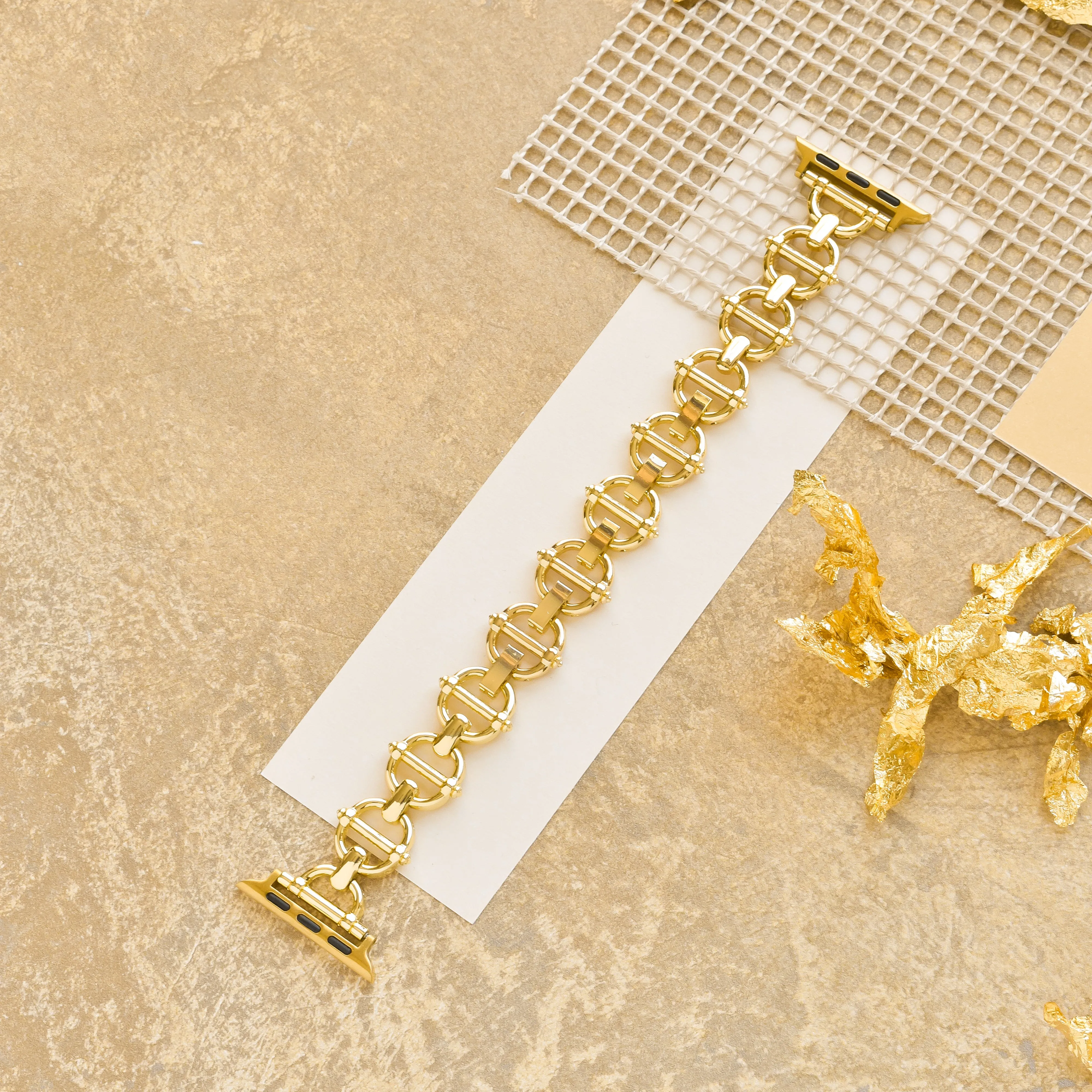 Metal Link Apple Watch Strap - Gold