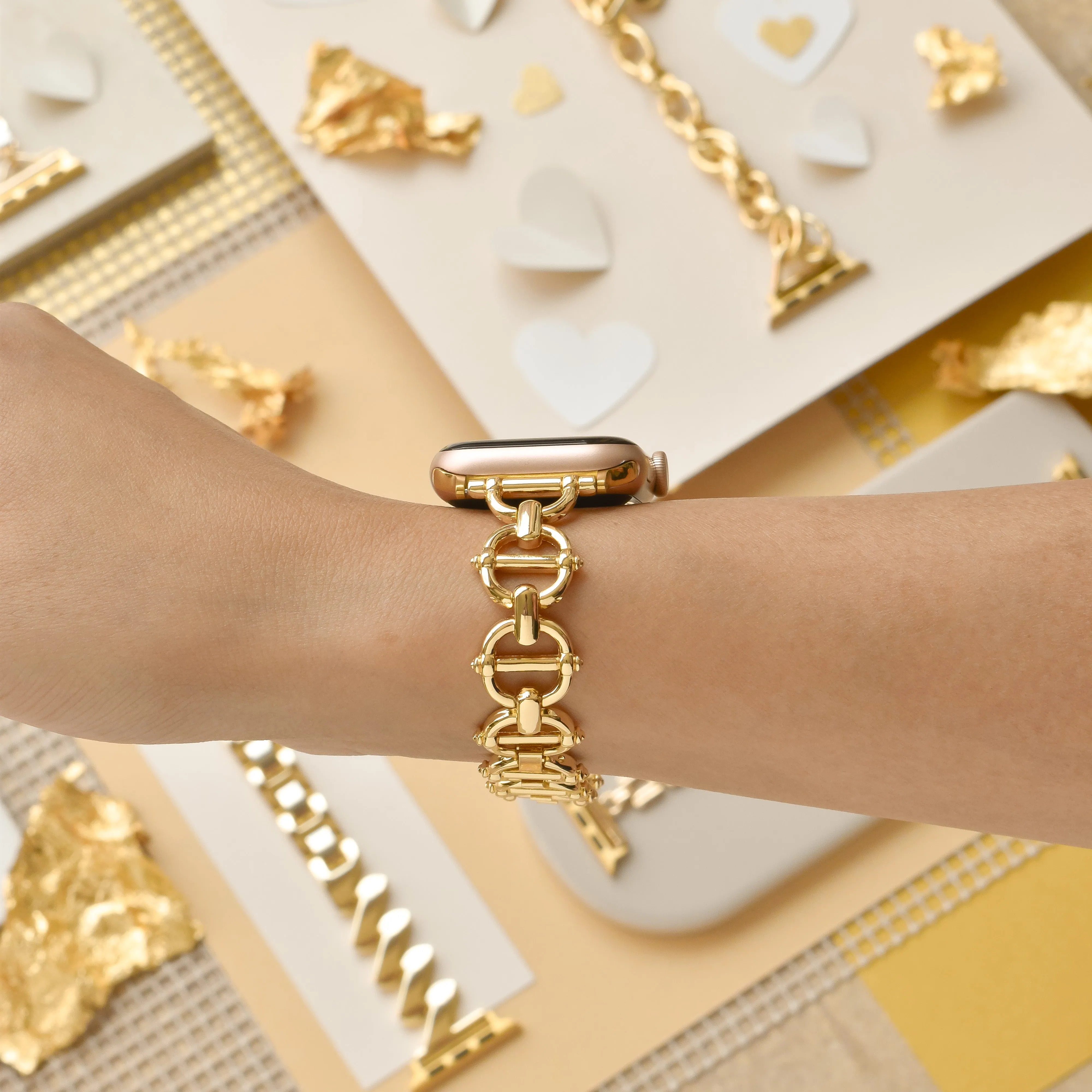 Metal Link Apple Watch Strap - Gold