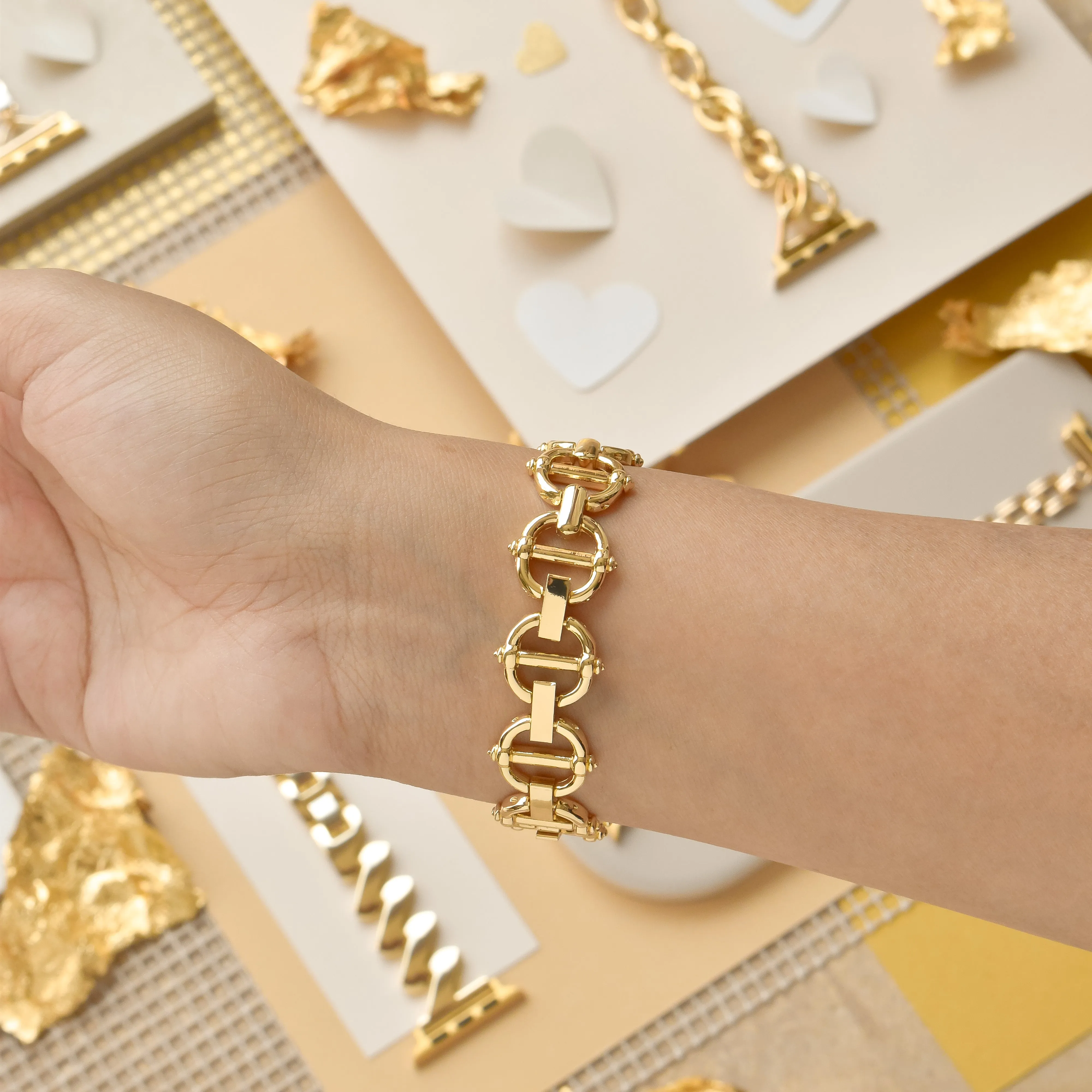 Metal Link Apple Watch Strap - Gold