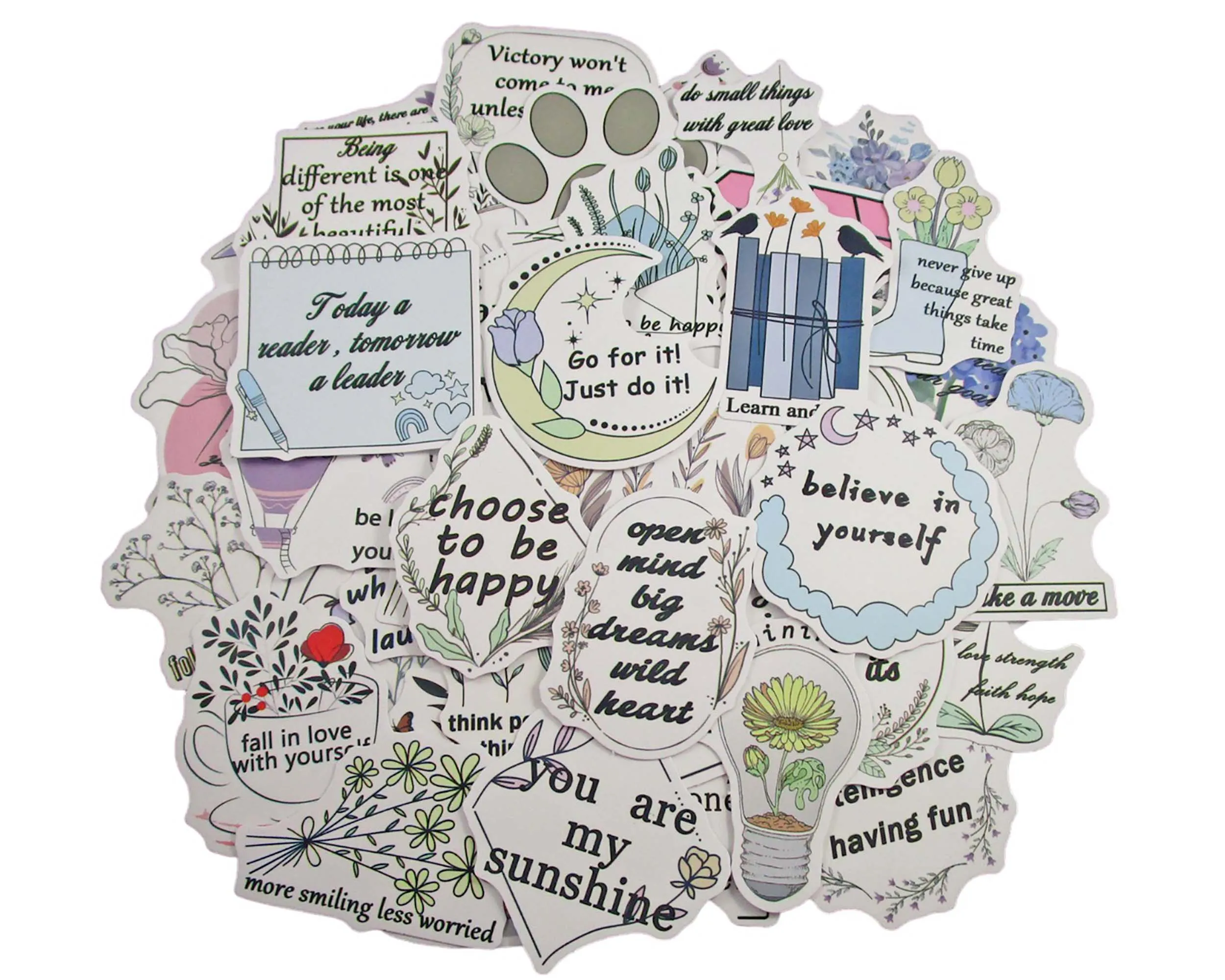 Motivational Sticker Pack - Waterproof PVC Stickers 50pc H149