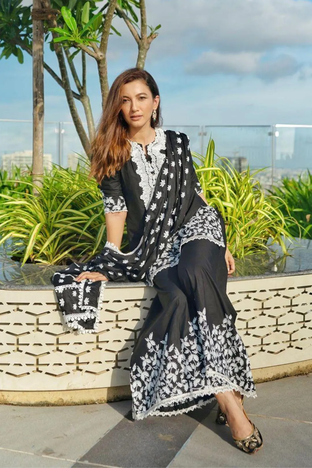 Mulmul Cotton Dona Kurta With Dona Palazzo