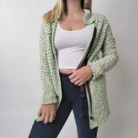 Odd Molly Crocheted Knit Cardigan