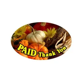 Paid Thank You - Fall Label | Roll of 500