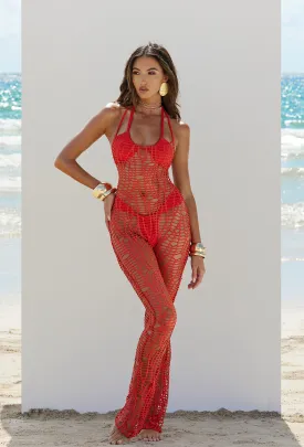 Pavlos Cover Up Jumpsuit - Tangerine