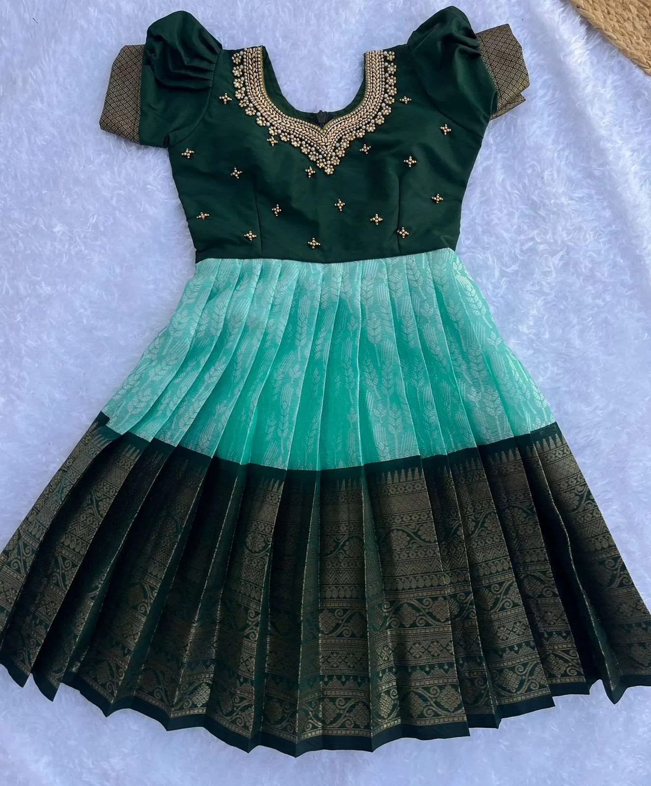 PRE ORDER : Emerald Enchantment Green Frock for Girls