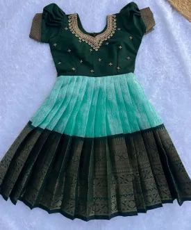 PRE ORDER : Emerald Enchantment Green Frock for Girls