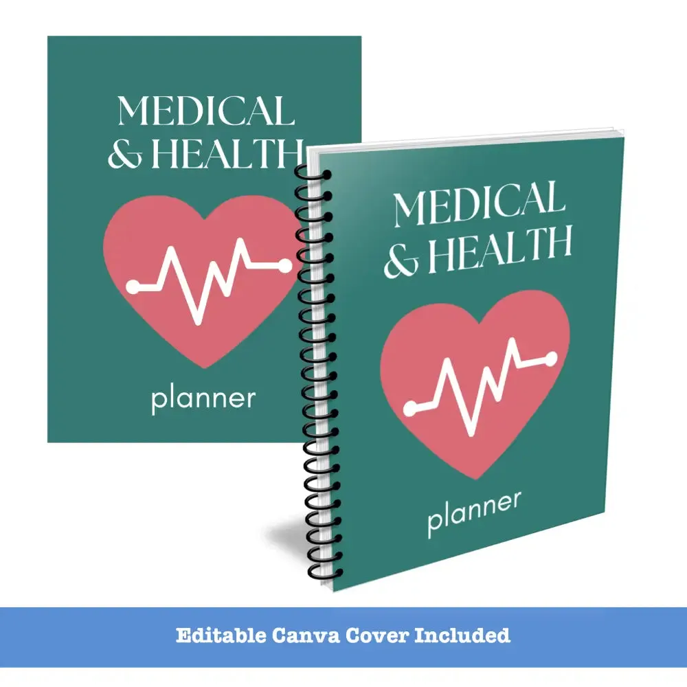 Premium Medical & Health Planner - PLR with Canva Template