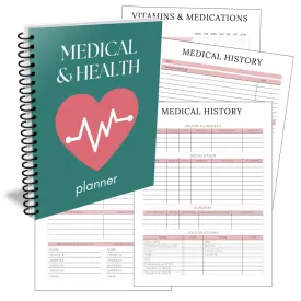 Premium Medical & Health Planner - PLR with Canva Template