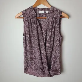 Printed Sleeveless Wrap Top