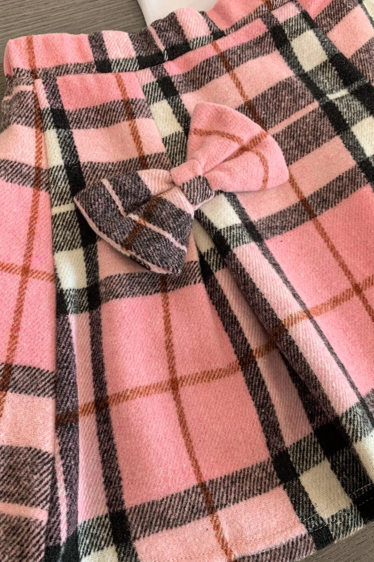 "K Is For Kindness" Pink Flannel Skirt Set