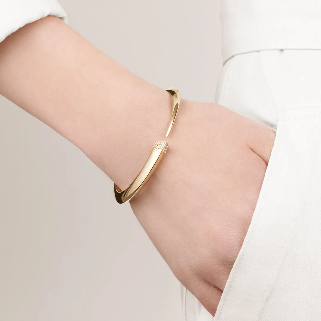 Sabre Bangle - Yellow Gold Vermeil & Diamond Pavé
