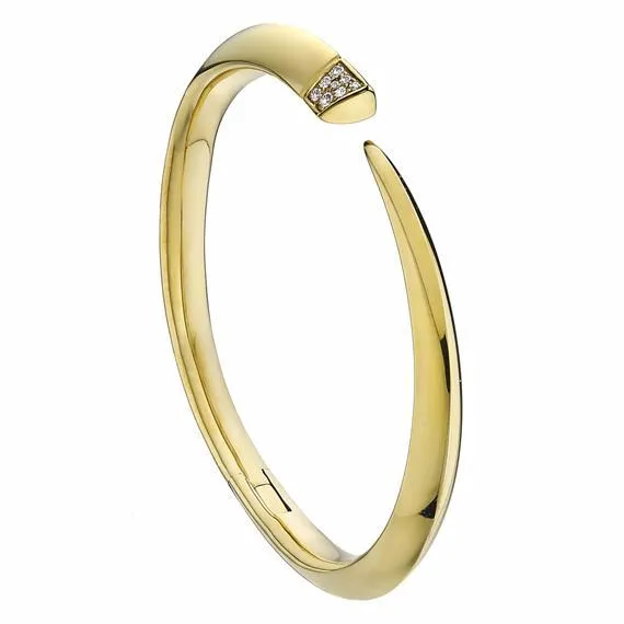 Sabre Bangle - Yellow Gold Vermeil & Diamond Pavé