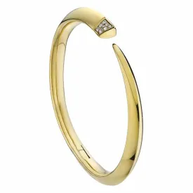 Sabre Bangle - Yellow Gold Vermeil & Diamond Pavé