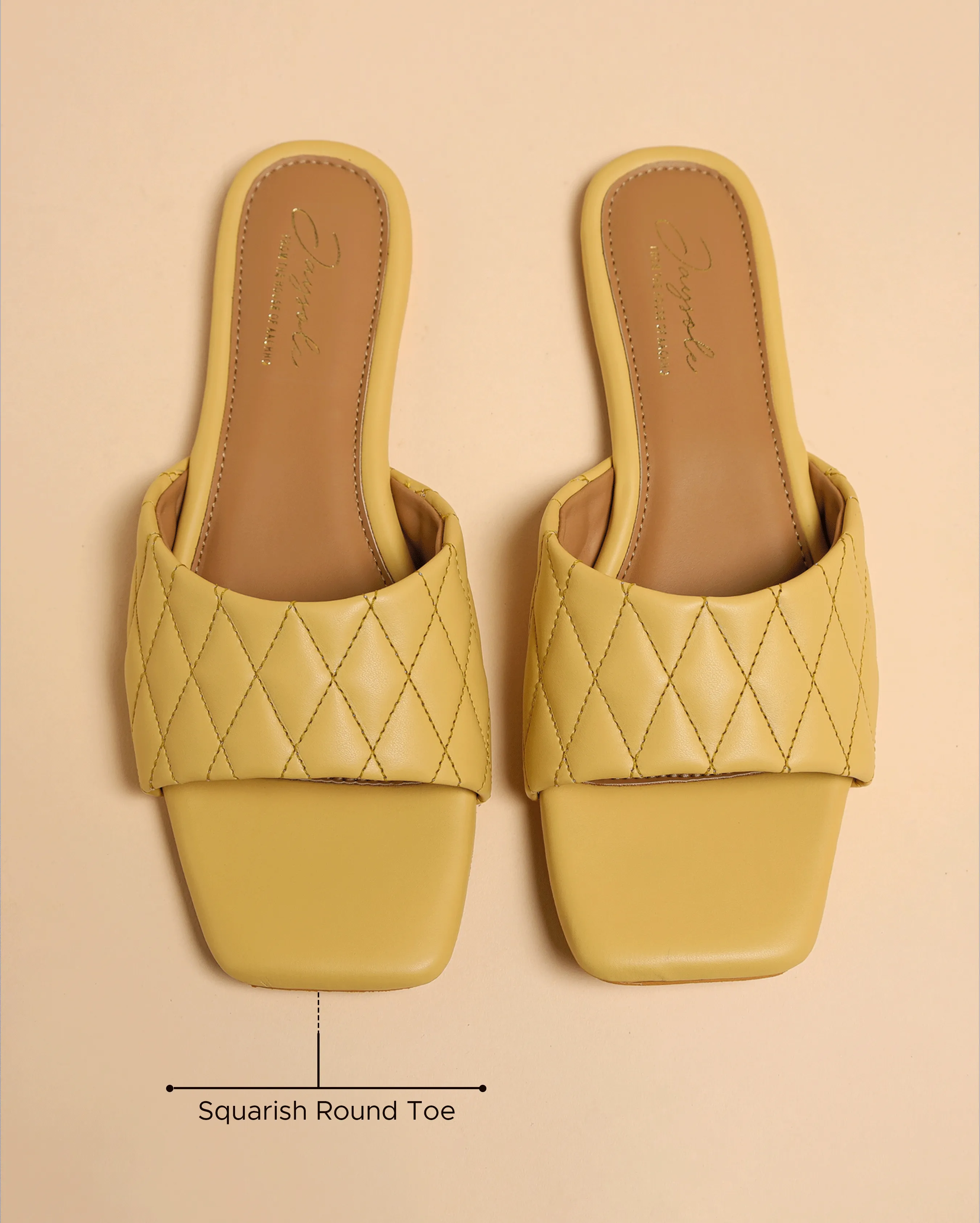 Summer Melon Quilted Slides