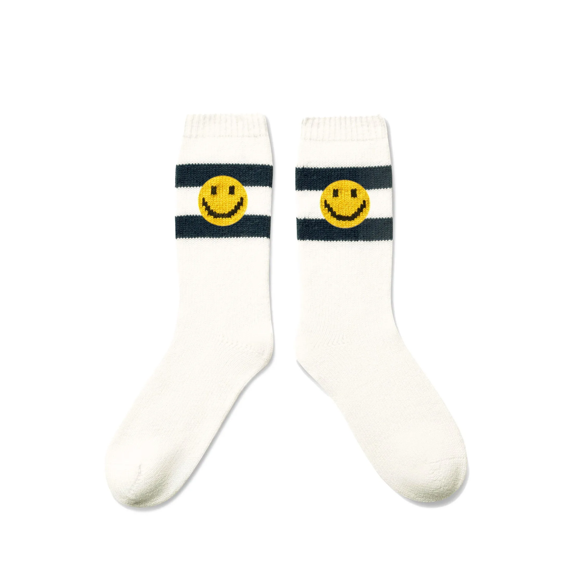 The Cashmere Blend Sock - Cream/Navy