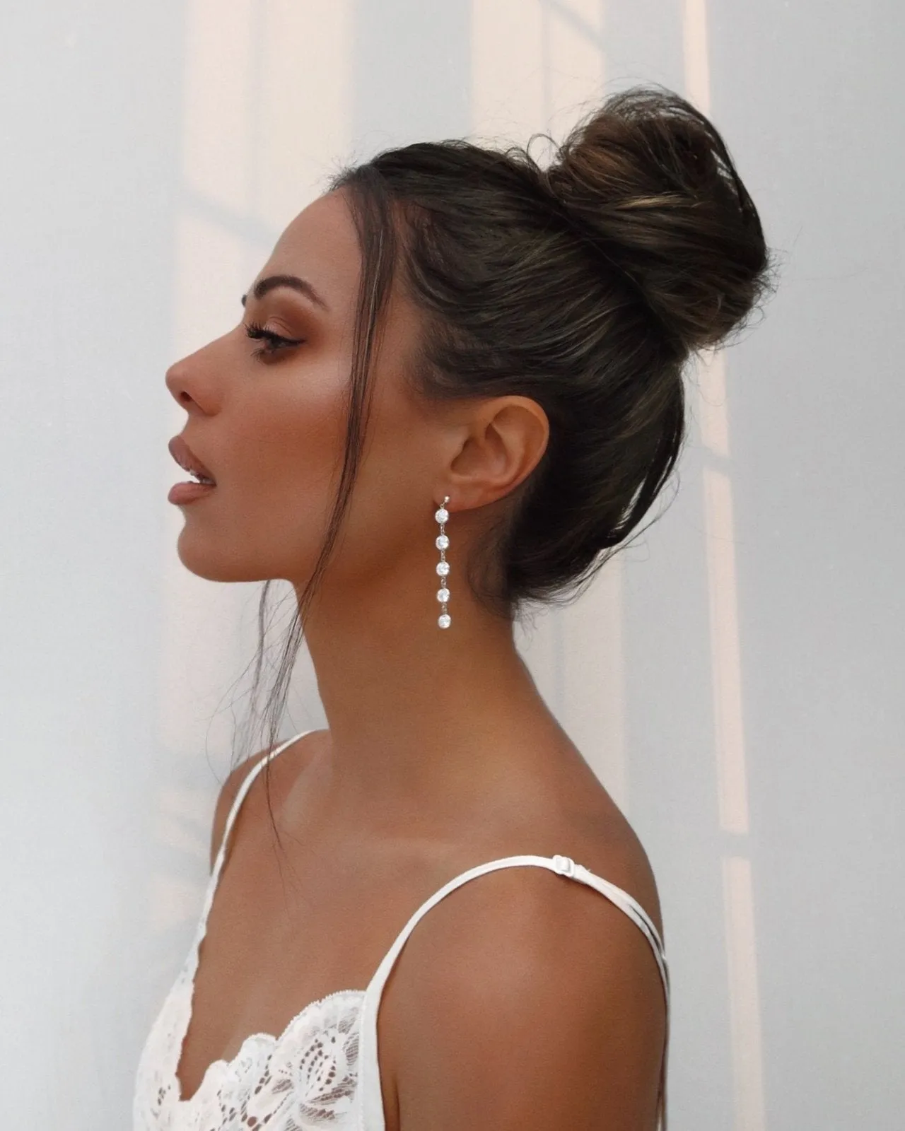 White CZ Waterfall Earrings - Sterling Silver